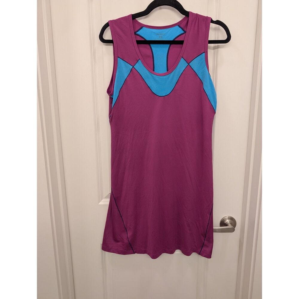 Patagonia All Weather Dress Medium Magenta Blue Racerback Trail Tennis Mesh